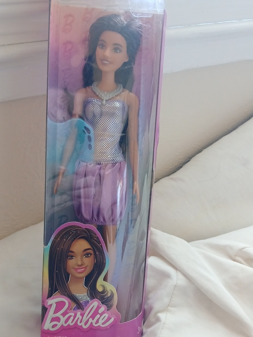 Barbie Pink and White Branded Packaging Back Panel